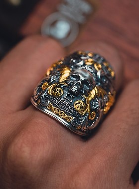 地狱天使戒指戒指指环饰品礼物开口复古个性