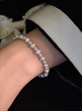 蒂奇秋冬新款小众设计璀璨星球天然珍珠小众个性网红冷淡风手链女