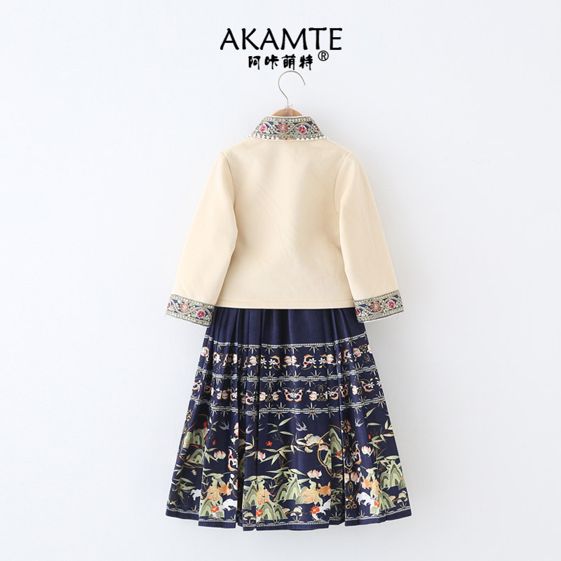 女童汉服马面裙秋冬季男孩唐装儿童古装中国风演出服宝宝加绒套装,淘宝优惠券,粉丝福利购,淘宝优惠卷