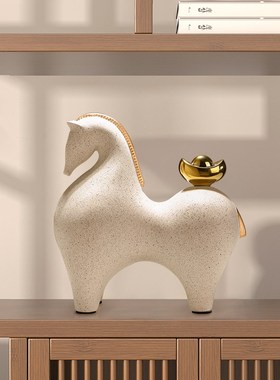 马上有钱摆件新中式客厅办公室装饰品招财开业乔迁新居礼物高档品