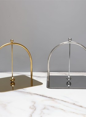 新中式银色不锈钢摆件样板房售楼部卧室书房客厅桌面玄关软装饰品