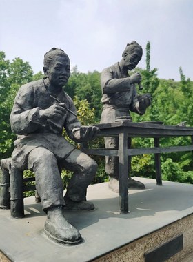 制瓷工艺流程人物雕塑定制公园商业街玻璃钢传统制作陶瓷铸铜摆件