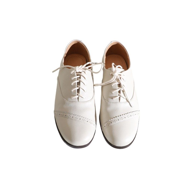 莲花府邸25春季圆头单鞋真皮简约百搭学院风通勤系带深口小皮鞋女,淘宝优惠券,粉丝福利购,淘宝优惠卷