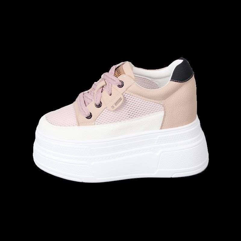 超高跟12cm小白鞋女小个子厚底内增高10-12cm松糕鞋百搭休闲网鞋,淘宝优惠券,粉丝福利购,淘宝优惠卷