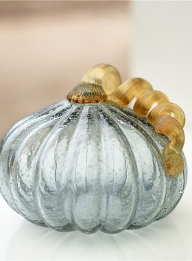 每周一三五10点上新/法式彩色玻璃南瓜装饰品家居电视柜摆件I4-4