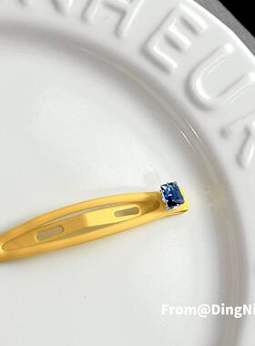 韩系彩色方糖水钻掰掰夹侧边水滴