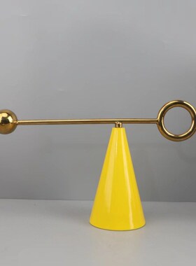 现代简约欧式几何静态平衡摆件橙色底座样板房售楼处软装饰品摆设