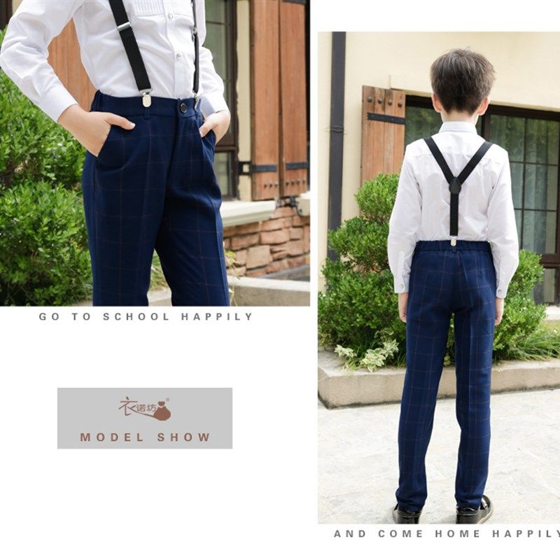 2021春秋款男孩花童礼服长袖衬衫背带西裤套装男童钢琴节目演出服,淘宝优惠券,粉丝福利购,淘宝优惠卷