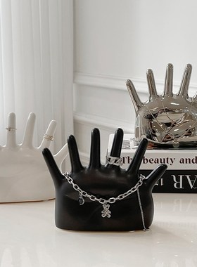 复古风六指手掌戒指手链首饰品展示架桌面拍照装饰中古风收纳摆件