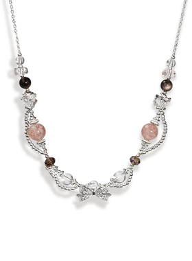 绽木原创天然白水晶草莓晶项链