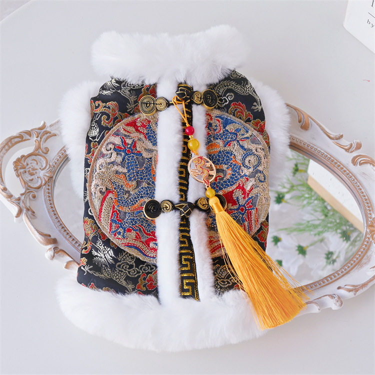 狗狗新年衣服猫咪秋冬季加厚保暖刺绣棉衣春节宠物喜庆唐装套装服,淘宝优惠券,粉丝福利购,淘宝优惠卷