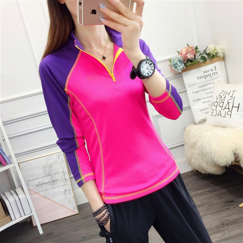 速干衣女长袖t恤立领薄款户外运动防晒修身百搭弹力透气登山上衣,淘宝优惠券,粉丝福利购,淘宝优惠卷