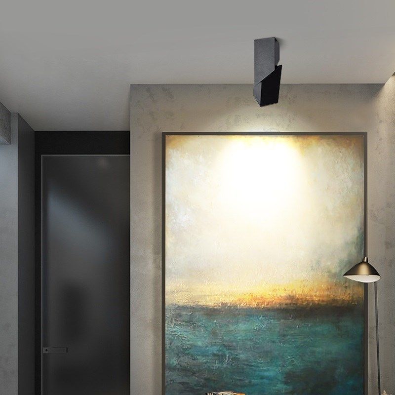 轨道射灯led天花灯北欧方形家用壁画客厅旋转灯吸顶式明装小射灯,淘宝优惠券,粉丝福利购,淘宝优惠卷