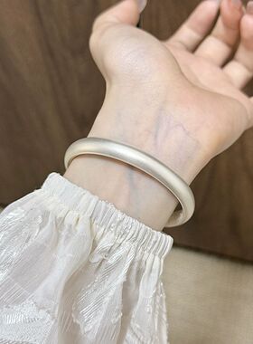 Star Ray 泥鳅背 足银999古法柔光磨砂简约百搭素圈纯银手镯女生