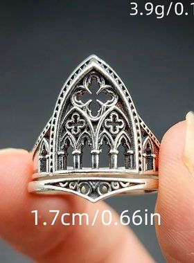 1pc Vintage Castle Architectural Style Hollow Out Flowers Ge