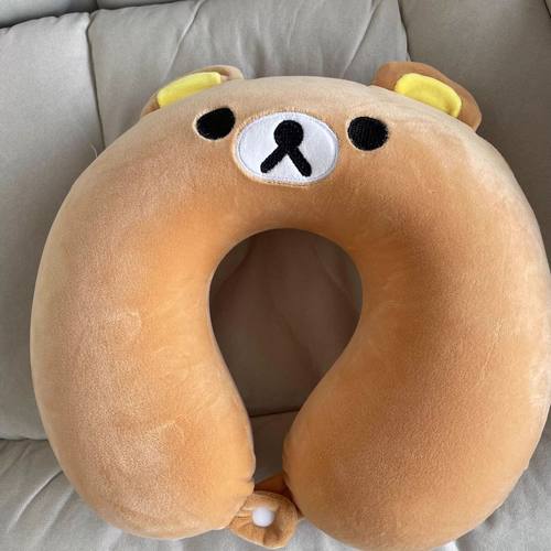 飞机睡觉神器卡通可爱轻松熊U型枕护颈椎枕旅行便携长途脖枕颈枕 - 图0