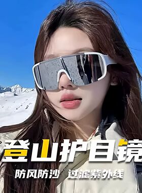 专业登雪山护目镜墨镜女徒步雪地防雾防风沙户外运动专用太阳眼镜