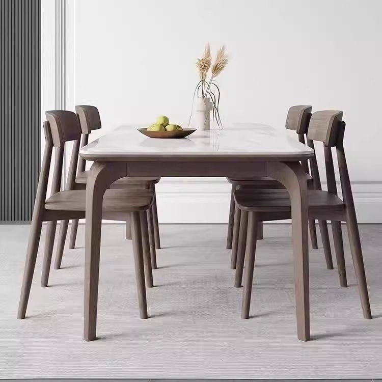 凯汀堡桌胡桃色全实木岩板餐桌家用长方形简约轻奢小户型吃饭桌子,淘宝优惠券,粉丝福利购,淘宝优惠卷