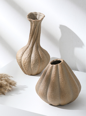 客厅素胚陶瓷花瓶宅寂风北欧创意小众抽象家居装饰品办公室摆件包