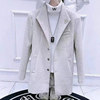 2023 New Winter Jacket Men's Windbreaker Korean Style Trendy Versatile Internet Celebrity Hooded Mid-Length Woolen Coat for Men