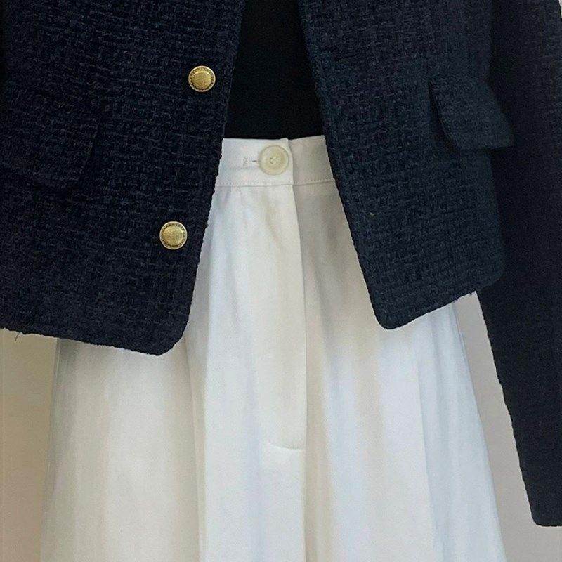 设计感小众韩系白色高腰直筒裤女夏季新款百搭显瘦垂感阔腿裤子潮,淘宝优惠券,粉丝福利购,淘宝优惠卷