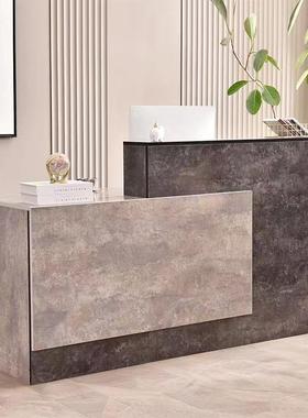 实木订制收银台前台接待简约现代店铺小型吧台柜饭店收银组