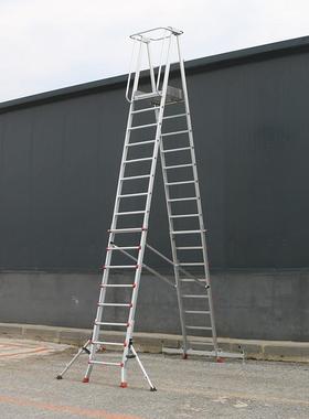 创铭牌加厚铝合金巨人平台梯工程用家用伸缩梯子多功能移动平台梯