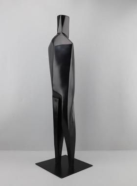 北欧创意黑色立体人物雕塑树脂摆件客厅电视柜样板房软装家居饰品