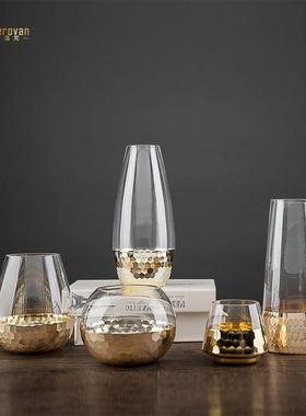 现代简约轻奢玻璃花瓶摆件北欧家居客厅餐桌插花水培花艺装饰品