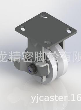 V型导轨轮带刹车V型导轨轮江龙脚轮滑轨胶轮五金工具脚轮