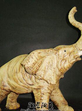 天地聚宝大象阳台门口客厅玄关陶瓷工艺石湾公仔家居摆件