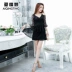 Hộp đêm của phụ nữ khí chất ren quây một váy váy hộp đêm gợi cảm váy v-eo eo thanh đêm - A-Line Váy những mẫu đầm voan xòe đẹp A-Line Váy