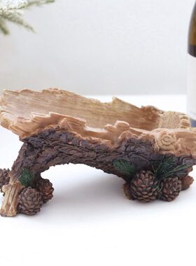 红酒酒架酒托支架摆件树桩树皮松果造型餐厅摆件圣诞节装饰品