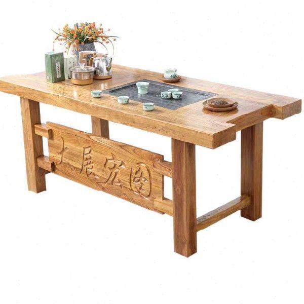 老榆木功夫茶台实木茶桌椅组合仿船木原木茶桌民宿中式茶桌椅,淘宝优惠券,粉丝福利购,淘宝优惠卷