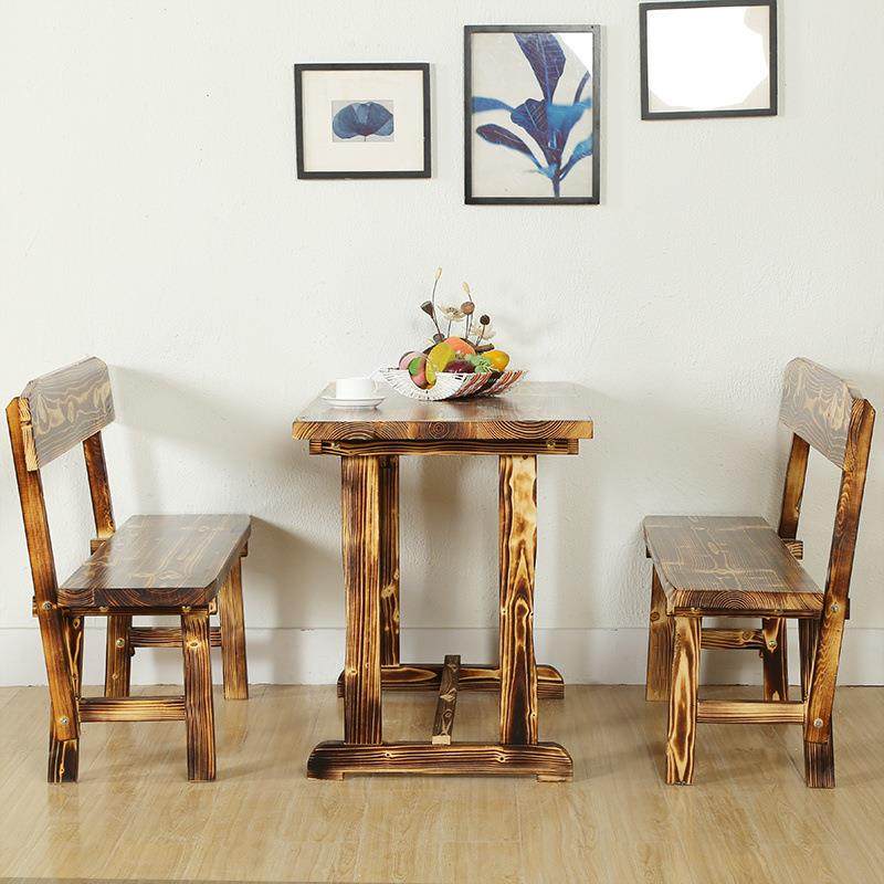 实木碳化餐桌椅桌椅面馆小吃店小吃饭店餐桌餐厅火锅烧烤早餐组合,淘宝优惠券,粉丝福利购,淘宝优惠卷