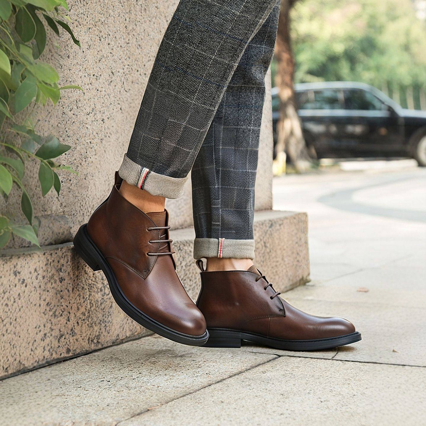 2026中筒马丁靴秋冬男士头层牛皮手工擦色经典英伦风系带工装短靴,淘宝优惠券,粉丝福利购,淘宝优惠卷