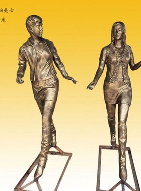 定制学生踢足球雕塑铸铜跑步儿童读书雕像定做学校玻璃钢校园摆件