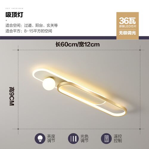 过道灯走廊现代简约客厅阳台玄关灯创意个性长条衣帽间led吸顶灯 - 图0