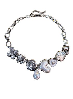 滴油珍珠爱心花朵草莓项链气质百搭锁骨链个性小众设计感项饰