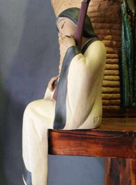 石湾陶瓷古典美女仕女精品摆件 简约创意中式家具百搭仕女中国风