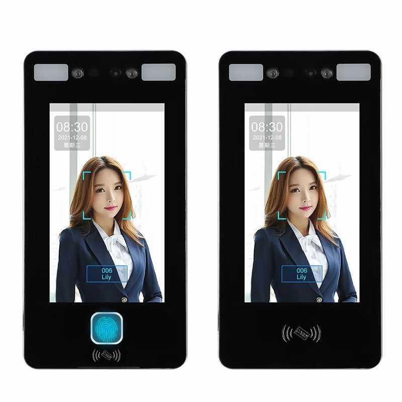 7-inch residential face recognition access control system, time and attendance all-in-one machine, facial recognition punch-in, office glass door smart lock