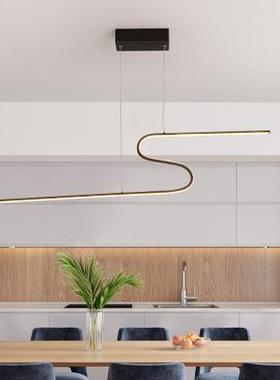 极简主义餐厅吊灯创意艺术S形吊灯北欧风格吧台餐桌时尚吊灯