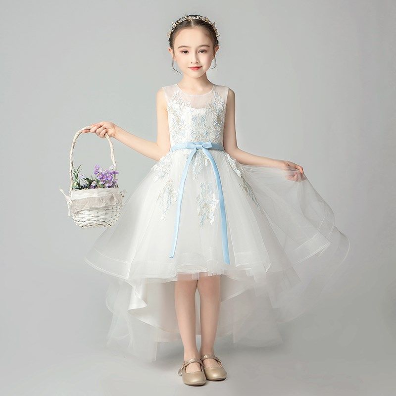 女童礼服公主裙蓬蓬纱花童白色婚纱裙儿童主持人晚礼服钢琴演出服,淘宝优惠券,粉丝福利购,淘宝优惠卷