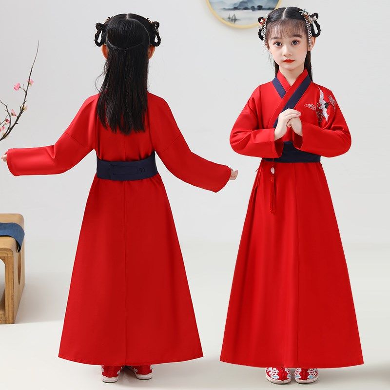 儿童古装汉服国学服男童女童新款中国风书童服春秋六一儿童演出服,淘宝优惠券,粉丝福利购,淘宝优惠卷