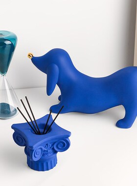 克莱因蓝陶瓷艺术摆件创意家居装饰品乔迁礼物花瓶W摆件装饰摆件