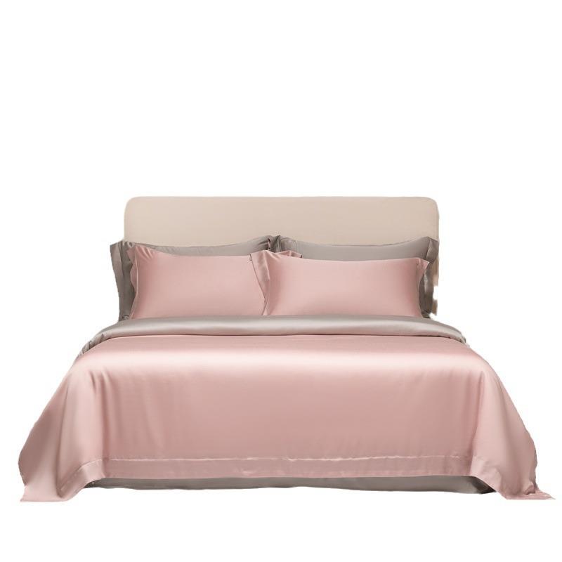 160支兰精天丝四件套Tencel莱赛尔夏季纯色高档冰丝床单被套床品 - 图3