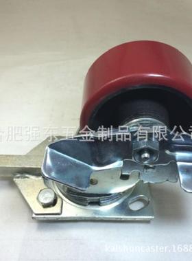 铁芯聚氨酯边刹方向锁脚轮4寸5寸6寸8寸铁芯PU四点定位方向刹车轮
