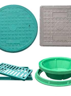 复合树脂圆井盖复合弱电下水道排水井盖公园草坪隐形排水井盖