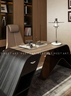 现代样板间书房办公区书桌面摆件桌垫墨水软装饰品家居展厅陈列