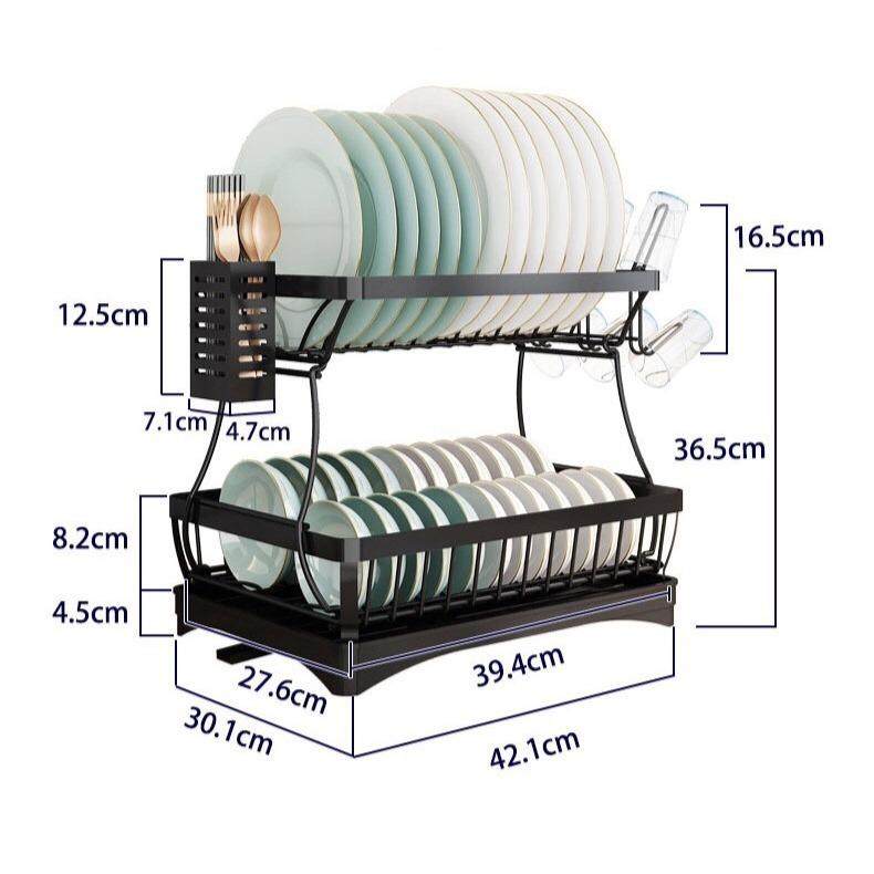 不锈钢厨房置物架双层碗筷沥水架放餐具碗碟收纳盒碗碟架可折叠,淘宝优惠券,粉丝福利购,淘宝优惠卷